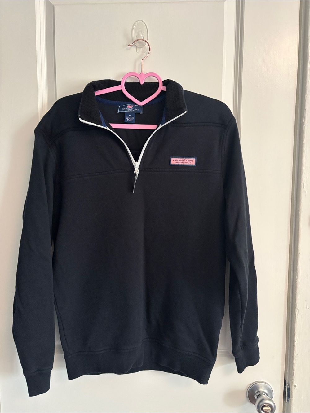 Vineyard Vines Navy blue Quarter-Zip Pullover with White Trim
